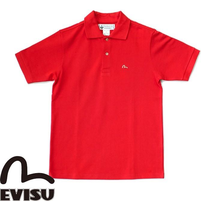 EVISU　エヴィス　ワンポイント 刺繍 半袖ポロシャツ アメカジ シンプル 山根 限定生産 レッド 赤 ブラック 黒 YPC-1008AV ゴルフ made in FRANCE フランス製