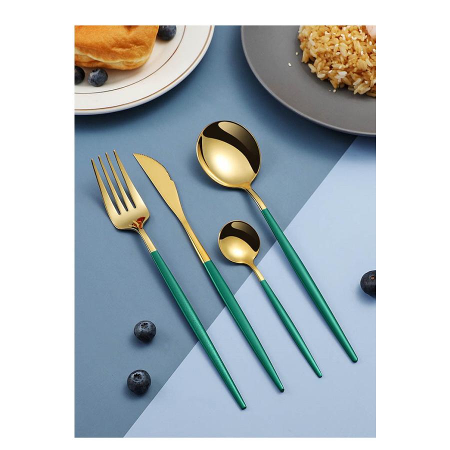 送料無料 カトラリーセット キッチン おしゃれ 食器 北欧風 スタイリッシュカトラリー 4点セット ディナースプーン フォーク ナイフ デザート スプーン Fukitchen01 Mitomi 通販 Yahoo ショッピング