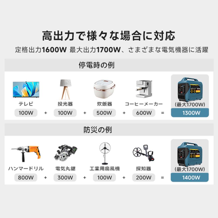 HEOMAITO】インバーター発電機 HMT2000iDA 1.6kVA/1.4kVA 防音型 純正