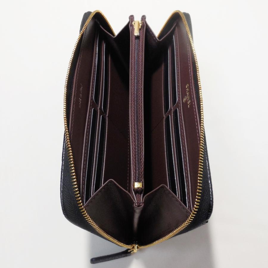 キャビアスキン シャネル クラシック ロング ジップ ウォレット