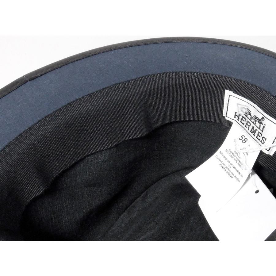 hermes キャップデニム地レザーの馬men's size59