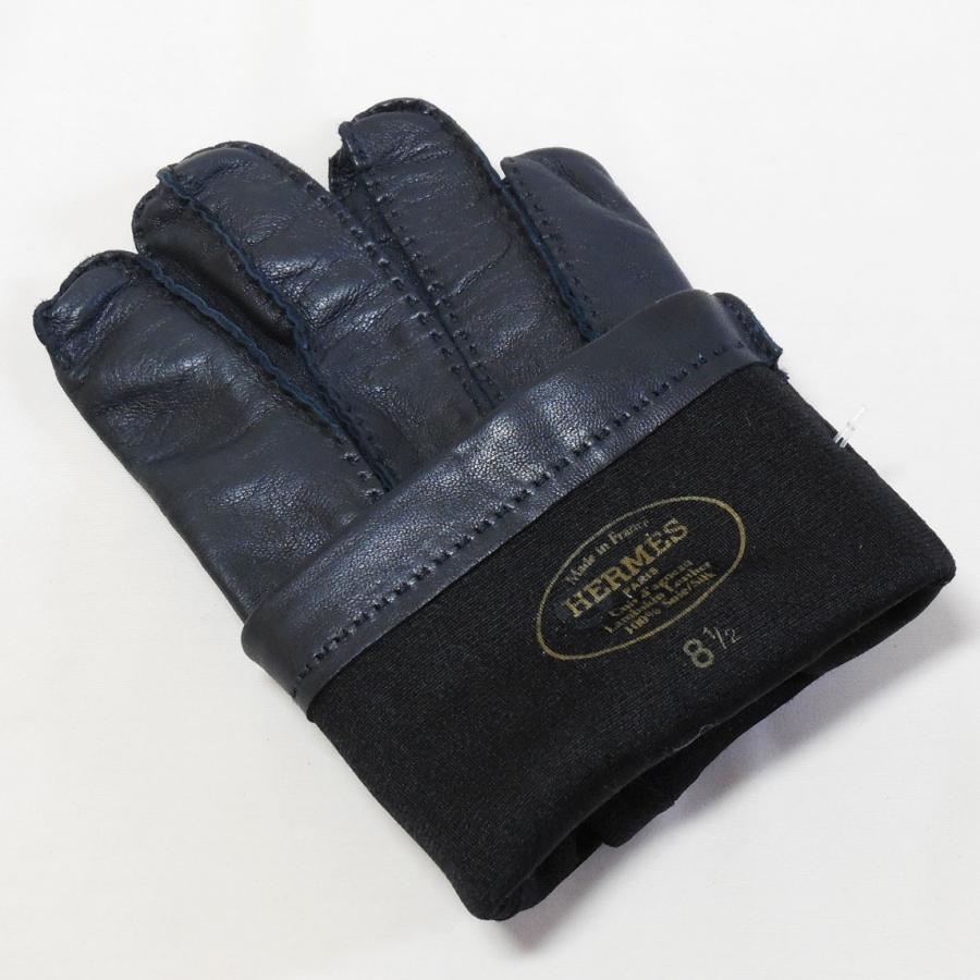 エルメス メンズ手袋 グローブ CHEMISIER ラム ネイビーブルー HERMES GANTS HOMME CHEMISIER AGNEAU GLACE MARINE｜mitoyo｜03