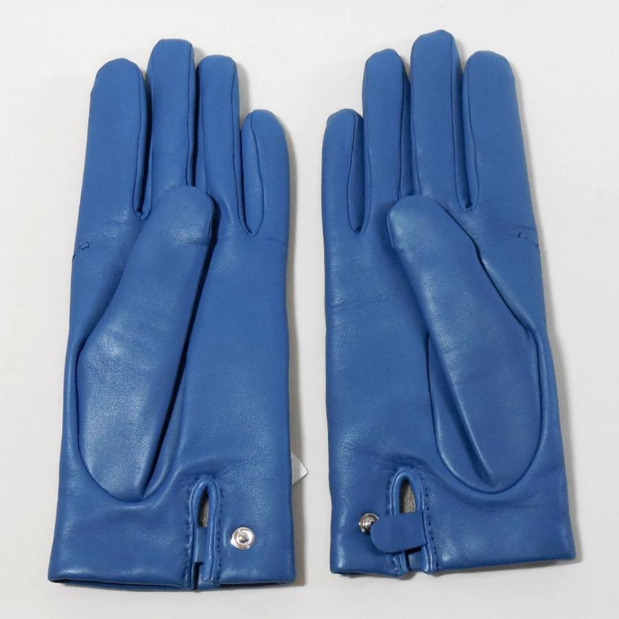 HERMES エルメス レディース 手袋 グローブ リスボン ブルー・アガット  