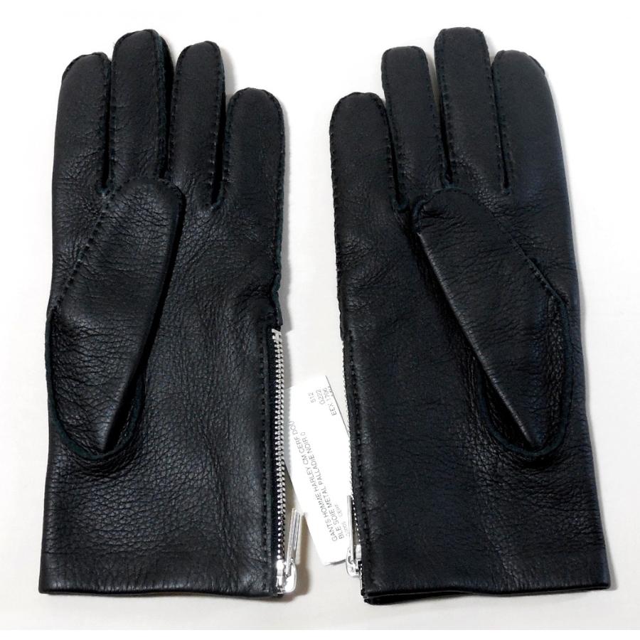 HERMES エルメス メンズ手袋 グローブ ハーレー ブラック 鹿革