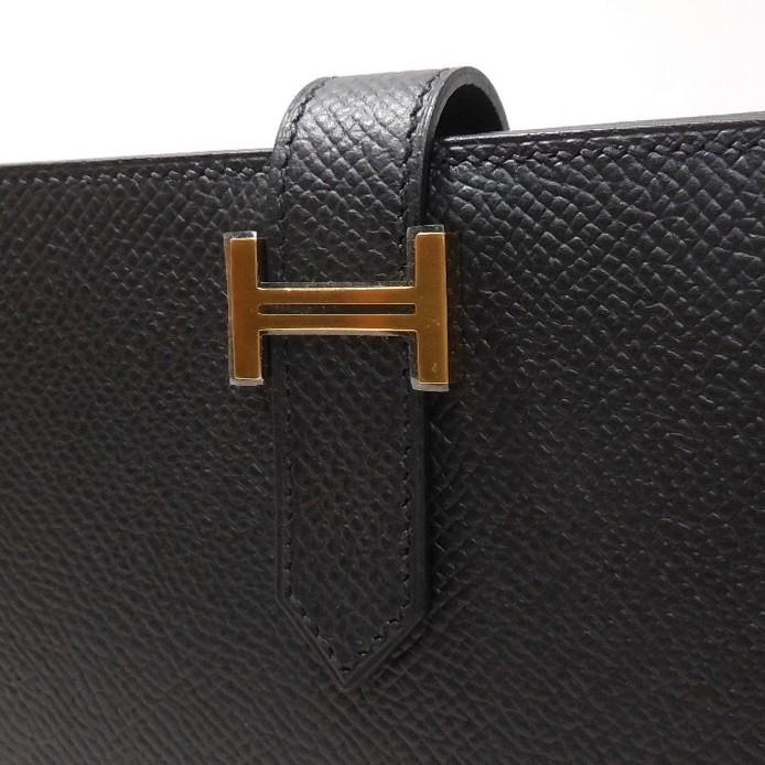 エルメス 長財布 ベアン・スフレ ブラック ゴールド金具 エプソン HERMES PORTEFEUILLE BEARN SOUFFLET VEAU EPSOM H039785CC 89 NOIR｜mitoyo｜02