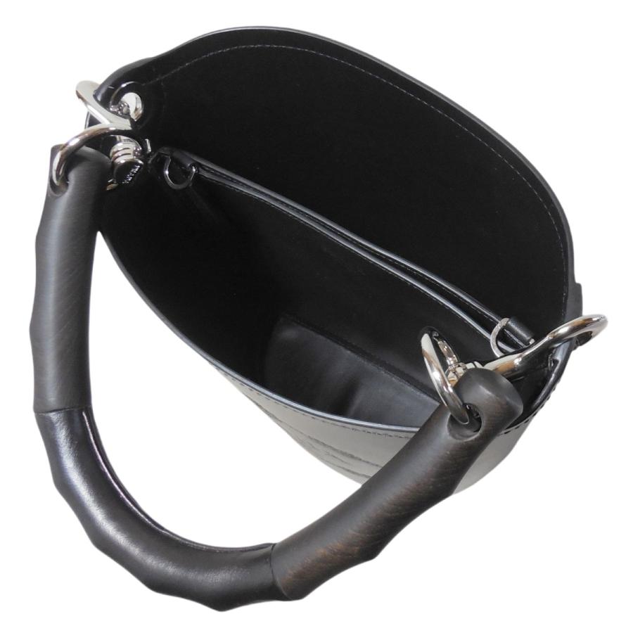 PRADA プラダ タンブール ウッドハンドル レザーバケットバッグ