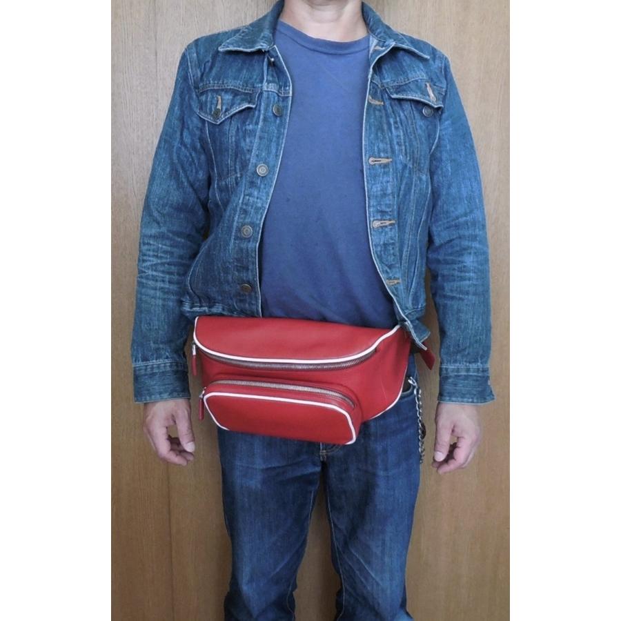 PRADA レッド ボディバッグ PRADA プラダ ボディーバッグ ウエストバッグ レッド＋ホワイト