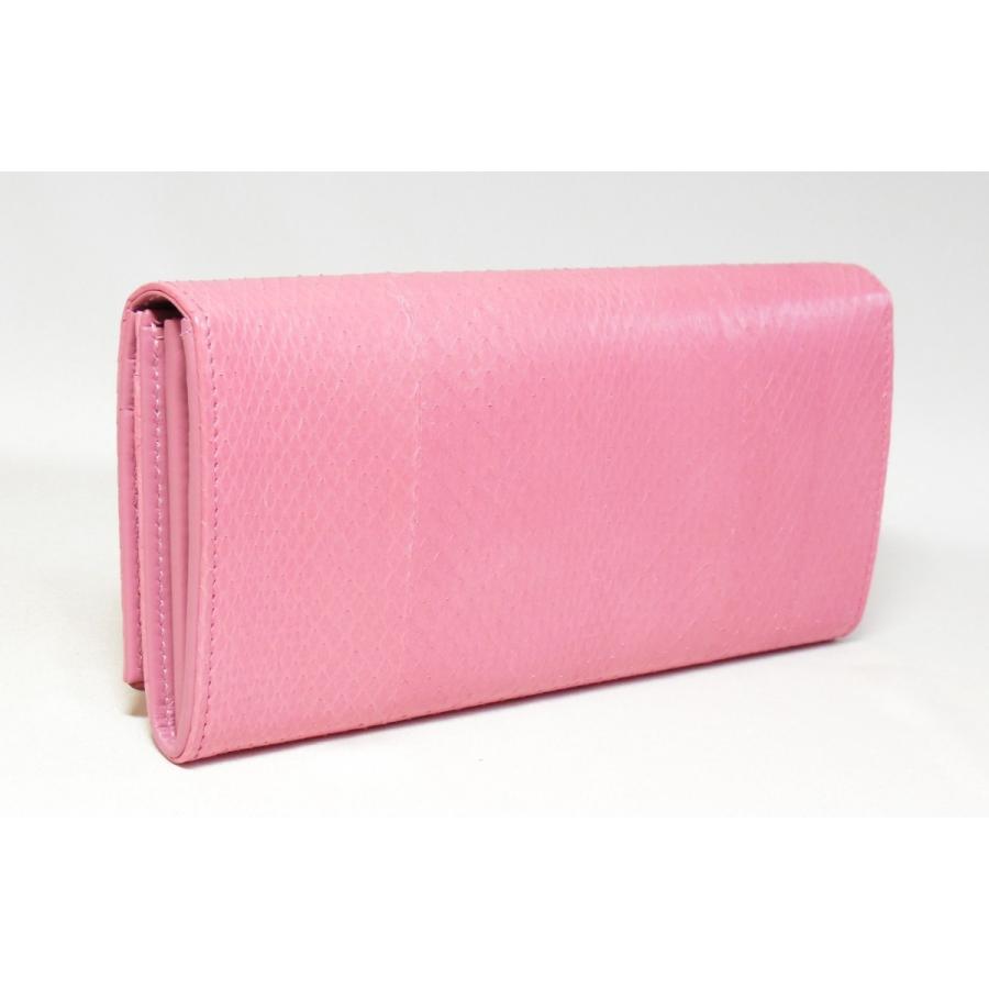 PRADA プラダ 長財布 ピンク ヘビ革 メタルバー 1MH132 3A9G
