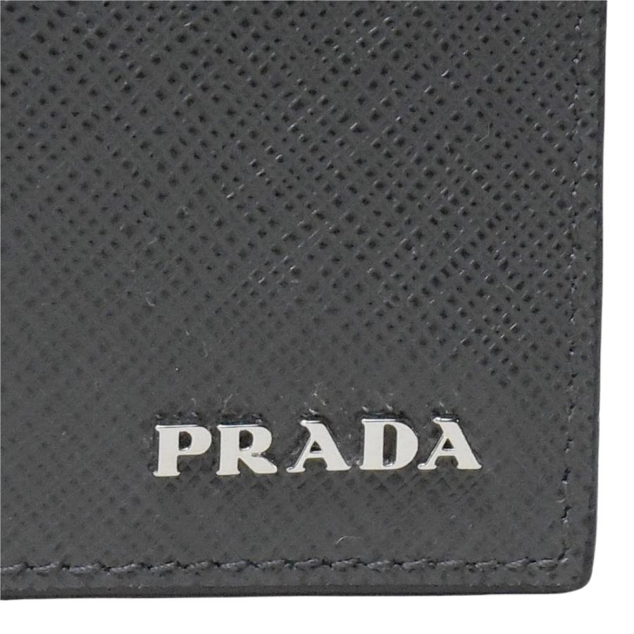 PRADA（プラダ） メンズ二つ折り財布 グレー＋イエロー サフィアーノ
