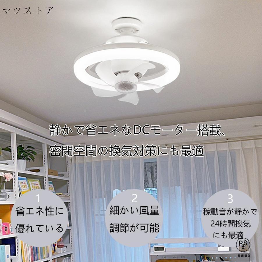 シーリングファンライト LED E26金口 360°首振り サーキュレーター
