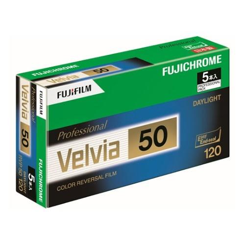 Fujifilm フジクローム Velvia50 120サイズ 12枚撮り カラーリバーサルブローニーフィルム 5本入り FUJICHROME