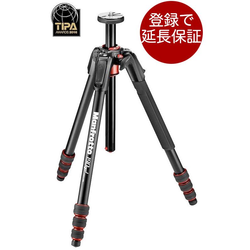 耐加重7kg]Manfrotto #MT190GOA4 190Go!シリーズ アルミニウム4段三脚