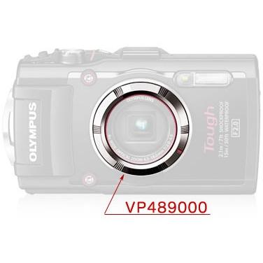 OLYMPUS VP489000 レンズリングフロントシルバー TG-3レッド用飾り