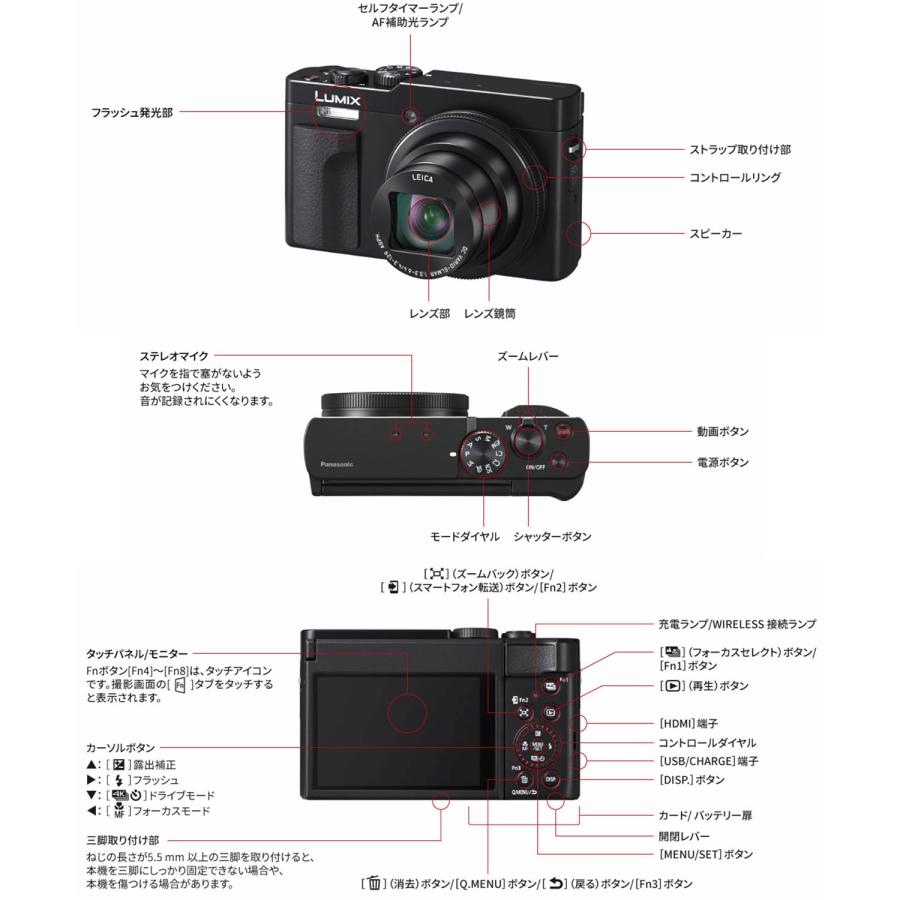 Panasonic LUMIX TZ99 新品同様 5年保証付き LUMIX パナソニックDC-TZ99-W[5年延長保証無料進呈☆]デジタルカメラ