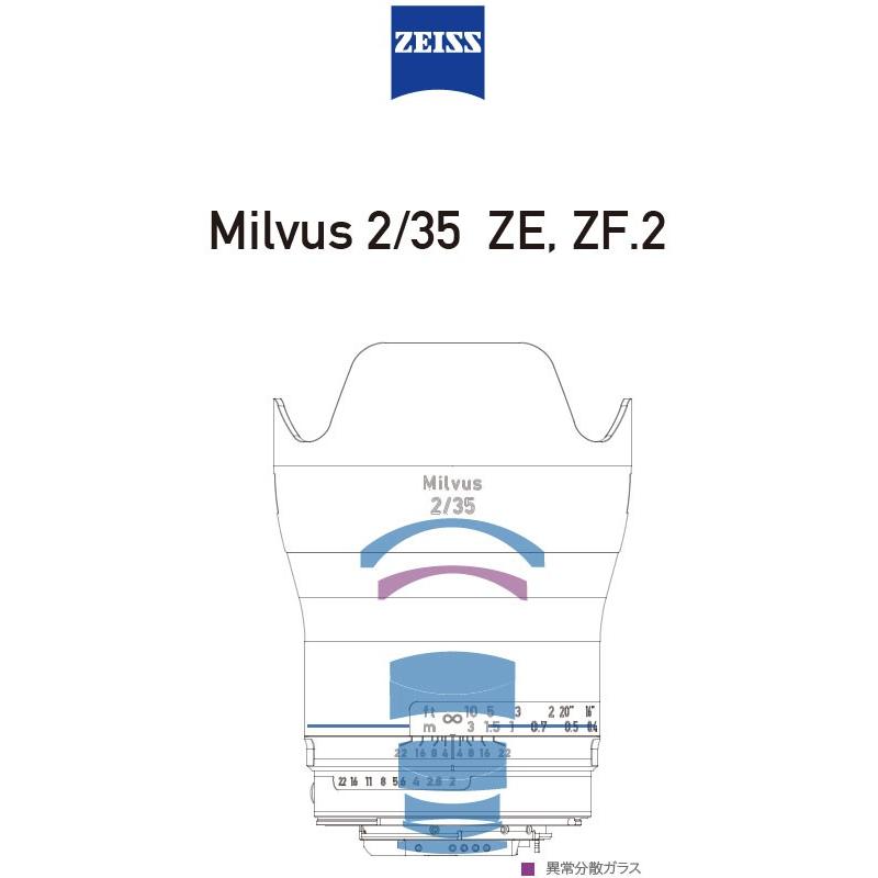 CarlZeiss ミルバス Milvus 2/35 ZE キヤノン EOSマウントフルサイズ対応広角レンズ