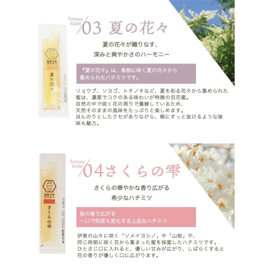 はちみつ 国産 純粋 非加熱 選べる 5種ミックス 10本入 スティック