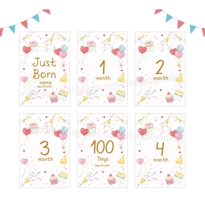 juna様✩⋆確認専用ページ ハーフバースデーガーランド（ネーム含む） バナー (ハーフバースデー 01) - バースデー - ガーランド