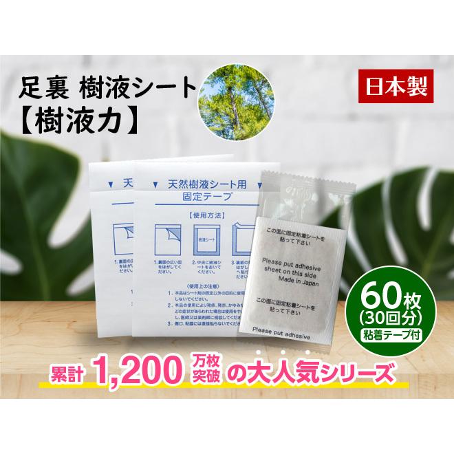 足裏樹液シート 樹液力 60枚入 足裏シート 日本製 メール便 老廃物