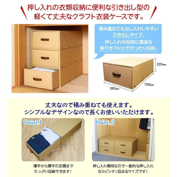 クラフト製 引き出し式 押入れ用収納ボックス 3個セット 衣装ケース 衣類 ダンボール ナチュラル 東洋ケース K 43 N 3p Ty K 43 N 3p 三ツ星百貨店 通販 Yahoo ショッピング