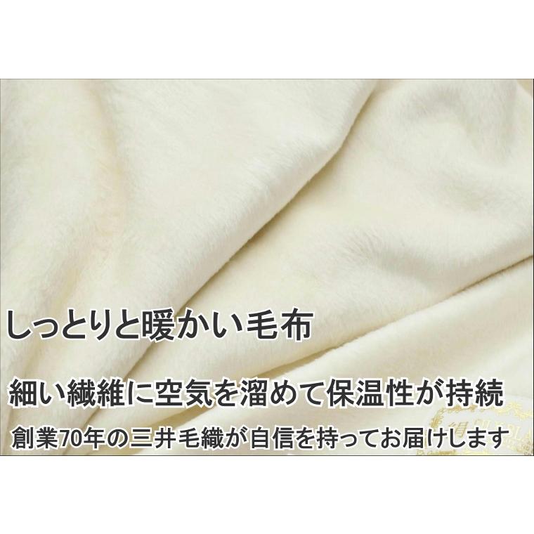 毛布 シルク 洗える ダブル 180x210cm 三井毛織 日本製 送料無料 S818