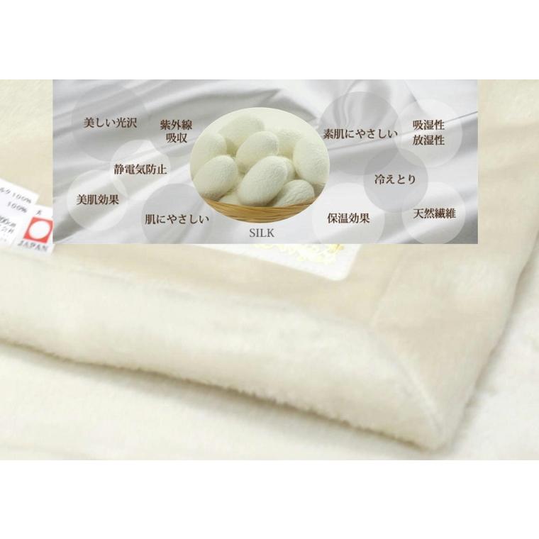 毛布 【ロイヤル2】シルク 極めた シルク毛布【四辺もシルク】 三井毛織 シングル 日本製 送料無料 SL60000の画像