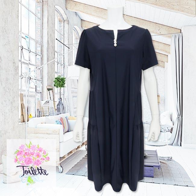 未使用品 Toilette トワレ ワンピース 紺 Al ティアードモチーフ トワレ レディース ワンピース ワンピース チュニック