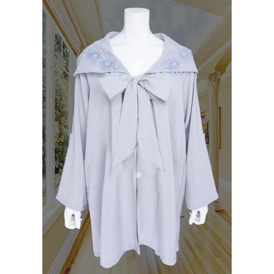 最新の激安 パーカー レディース Bona ボナ パーカー ブルーグレー Bo3108 レース花飾り フード衿 ボナ トップス