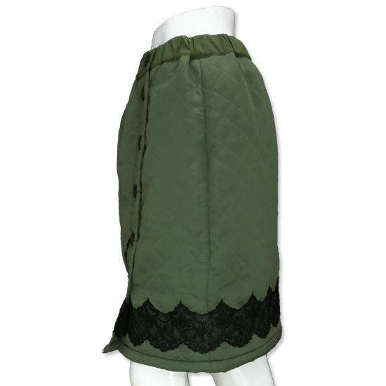 ベルパーチ BelPaci キルティングオーバースカート 日本製 モスグリーン BP41220｜mitsuki-web｜02