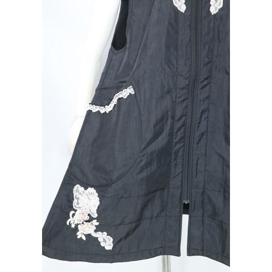 ピアリマーマ フリル付き黒エプロン フリルエプロン ブラック | NO.S