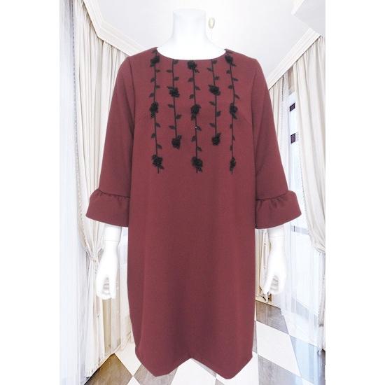 印象のデザイン Zelu ゼル ワンピース エンジ Z ワンピース チュニック