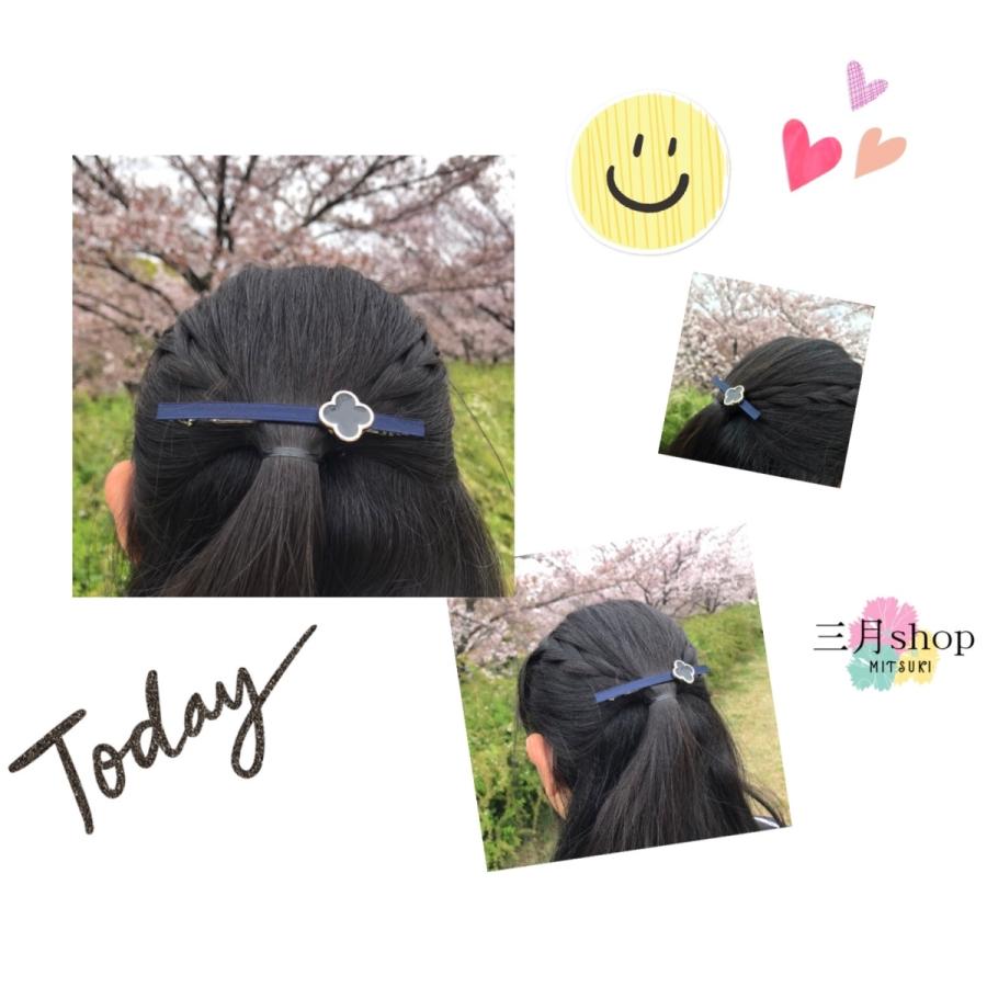 アウトレット バレッタ ヘアアクセサリー シンプル 小さい花 リボン 細め かわいい 上品 ヘッドドレスおしゃれ ギフト包装付 ba2104x｜mitsukishop｜06