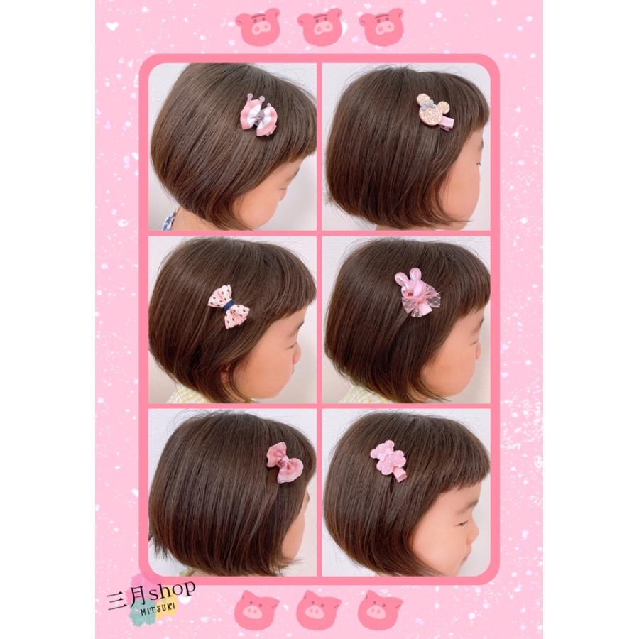 【真ん中ぷっくりリボン】ベビーヘアクリップ　キッズヘアクリップ　ヘアピン キッズ リボンクリップ シースルー ヘアクリップ ヘアピン 子供