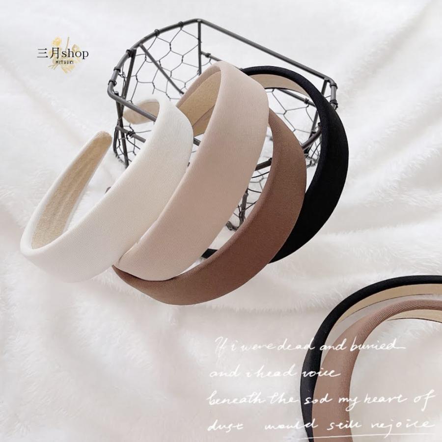 カチューシャ ヘアアクセサリー 3cm 韓国風 モノトーン シック