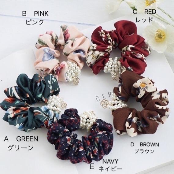 シュシュ ヘアゴム ヘアアクセサリー 20代 30代 40代 50代 パール