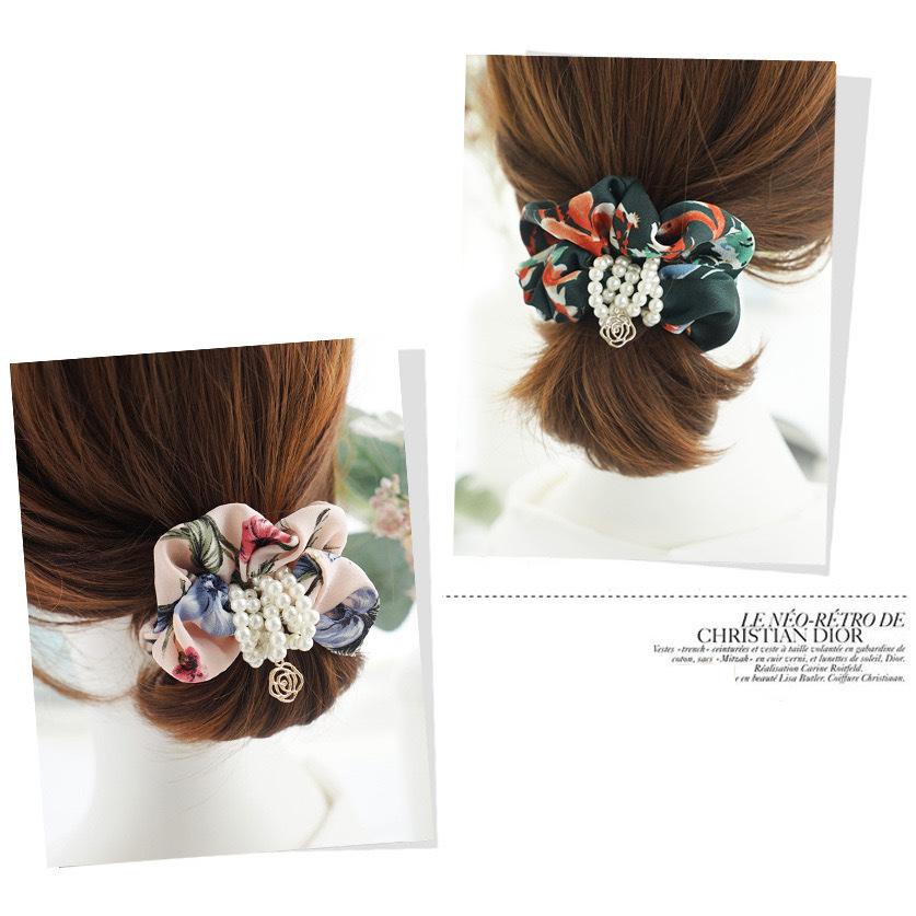 シュシュ ヘアゴム ヘアアクセサリー 20代 30代 40代 50代 パール