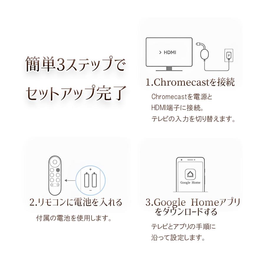 クロームキャスト Chromecast with Google TV HD グーグル GA03131-JP 2Kモデル ストリーミングデバイス クロムキャスト TV接続 HDMI変換ストリーミング｜mitsuya-onlineshop｜05