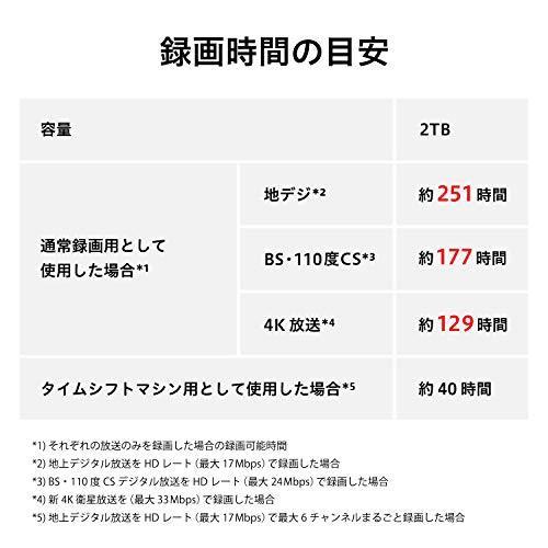 東芝 タイムシフトマシン対応 USBハードディスク（2TB）TOSHIBA REGZA THD-V3シリーズ THD-200V3 THD 2TB 200V3