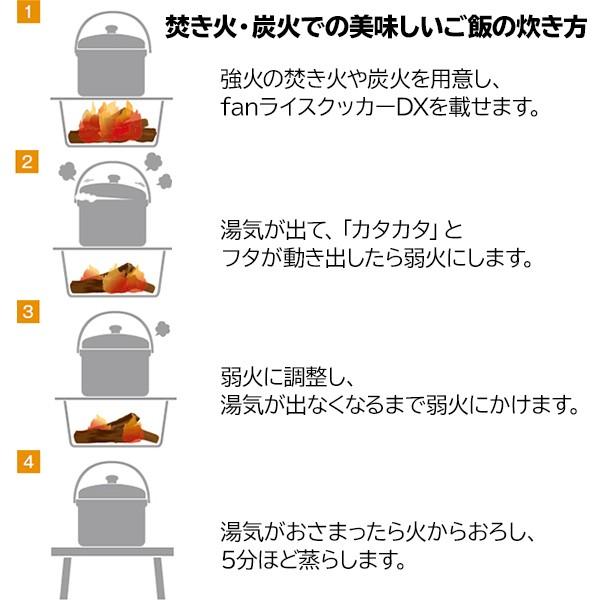 ユニフレーム クッカー fanライスクッカーDX キャンプ 飯盒 アウトドア 炊飯 はんごう 白米 ハンゴウ ごはん 燕三条｜mitsuyoshi｜05