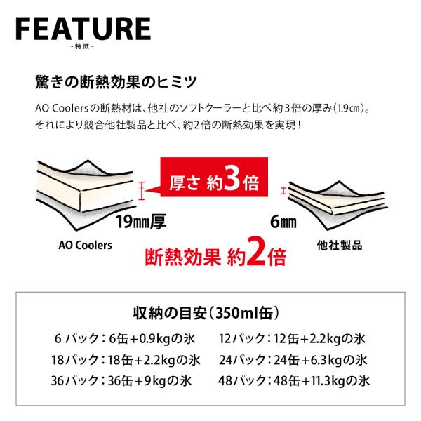 AOクーラーズ 12パック カーボン ソフトクーラー AOCR12 11L アウトドア ソフトクーラー キャンプ クーラーボックス 保冷｜mitsuyoshi｜10