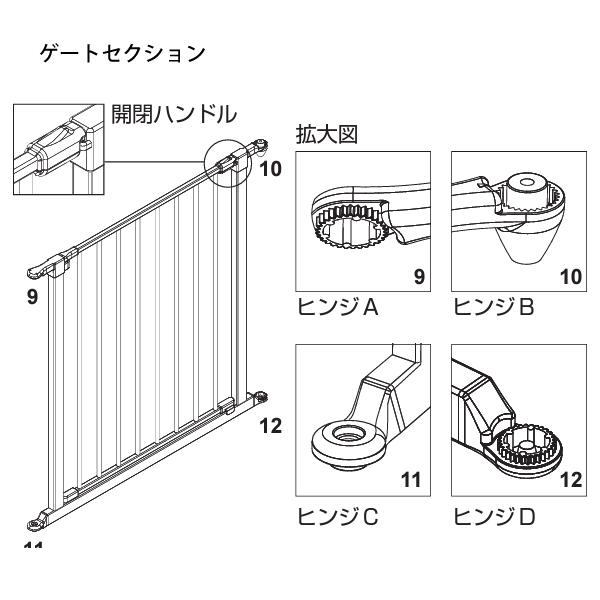 ベビーダン ハースゲート XL スクエアゲートセット ホワイト 白 スクウェア 薪ストーブ 暖炉 ベビーサークル 扉 ドア | ベビーダン | 13