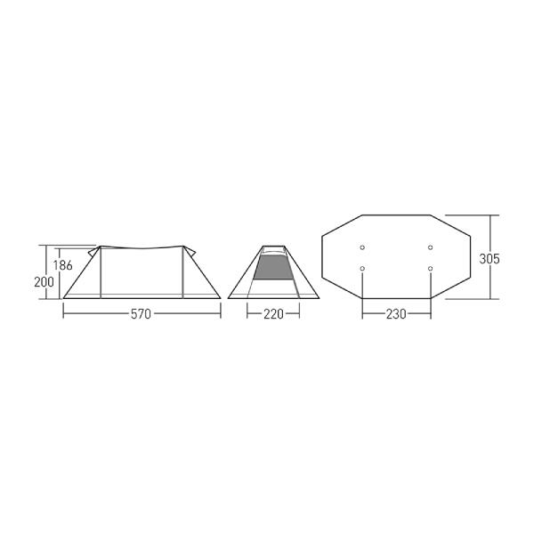 オガワキャンパル(ogawa) ツインクレスタT/C 3348 テント タープ 収納袋付き ツインポールシェルター キャンプ用品 TC ポリコットン テクニカルコットンの画像