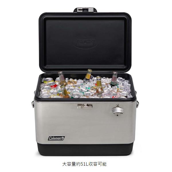 コールマン ステンレス スチールベルトクーラー 54QT シルバー Coleman 2159596 ハードクーラーボックス アウトドア キャンプ 51L｜mitsuyoshi｜03