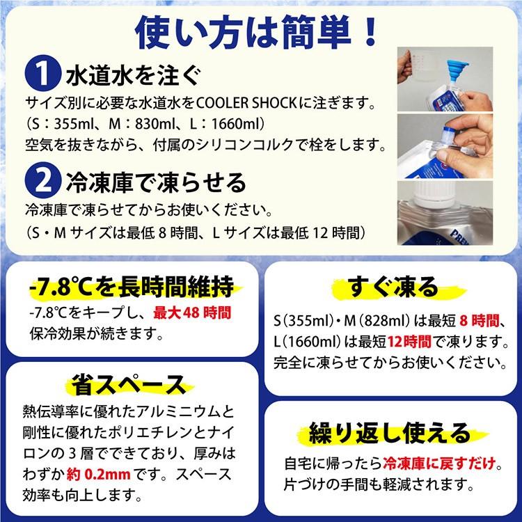 COOLER SHOCK（クーラーショック） M 4個セット セット アウトドア 保冷剤 キャンプ 保冷剤 バーベキュー 保冷パック BBQ  アイスパック 強力 : ニッチ・リッチ・キャッチ - 通販 - Yahoo!ショッピング