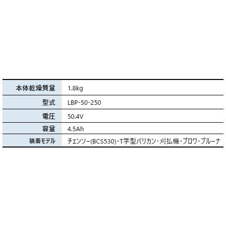エコー 50V リチウムイオン 2Pバッテリー ECHO LBP-50-250 エコー 50V リチウムイオン 2Pバッテリー ECHO LBP-50-250