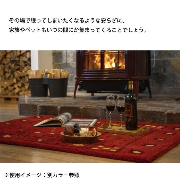 ファイヤーサイド ハースラグ ラスティックグリーン 52913 難燃性