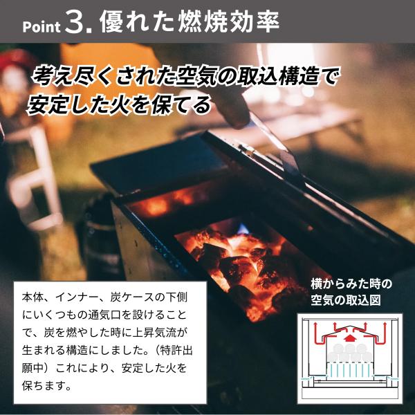 【新品未開封】グリル　焚き火台　SUMI BE BOX(スミビボックス） 休日にゆったり肉を焼きたい人へ】少炎・少煙BBQグリル「スミビ
