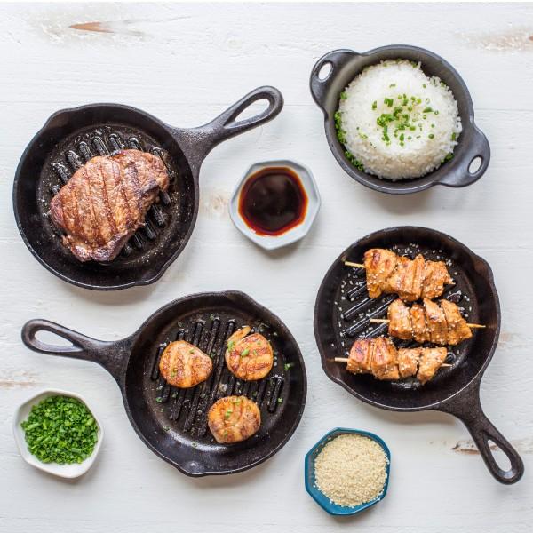 LODGE（ロッジ） ロジック グリルパン61/2インチ&スキレットカバー6-1