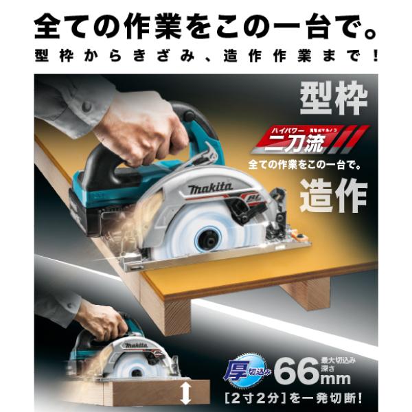 マキタ（makita） 165mm 充電式マルノコ 黒 HS631DGXSB バッテリ・充電 