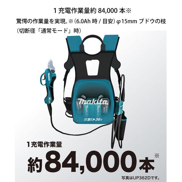 マキタ 36V 充電式せん定ハサミ 高トルクタイプ makita UP362DPG2 バッテリー・充電器付き 電動 剪定ばさみ 剪定ハサミ 剪定鋏 木 枝 剪定 庭 充電式 純正｜mitsuyoshi｜02