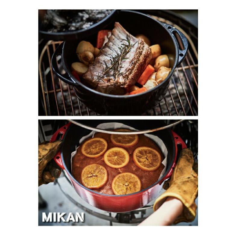 MIKAN ホーローダッチオーブン MKN-046 シーズニング不要 IH対応